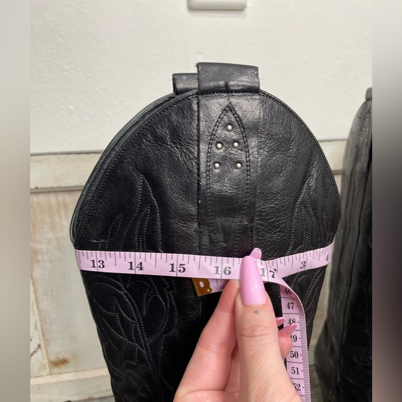 Barbara Bui Black Embroidered and Studded Heeled Western Boots - Picture 16 of 16